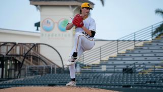 In the System: Chandler using football past to fuel baseball future taken in Altoona, Pa.  (Weekly Features). Photo by LOGAN BUTLER / BRADENTON MARAUDERS